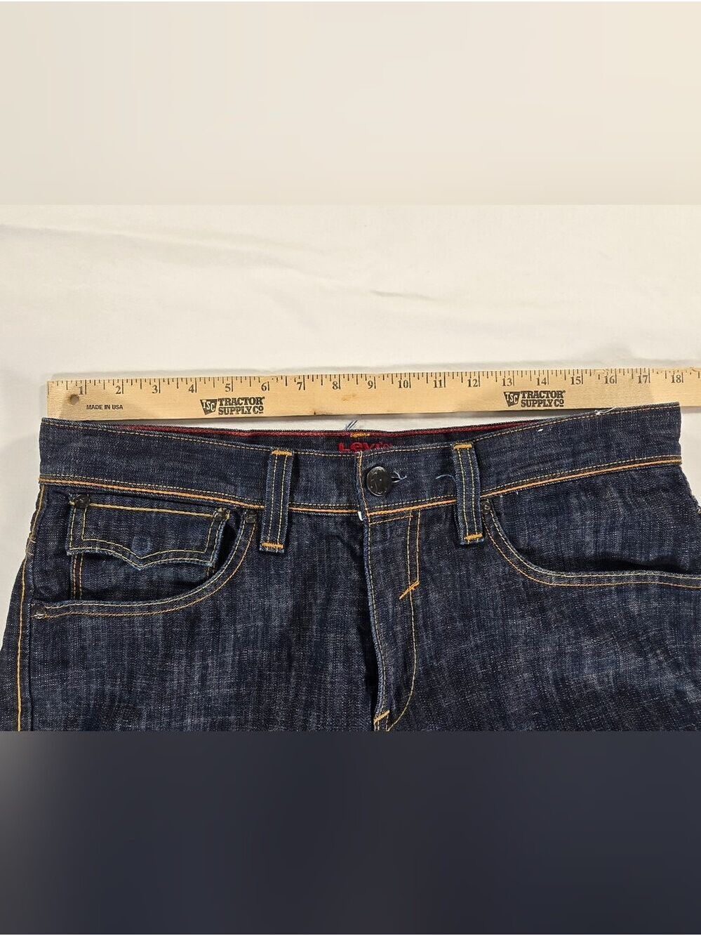 Vintage Levi's Red Line Collection Jeans Boot Cut Men’s 34x30 Dark Wash Y2K RARE - Picture 16 of 16